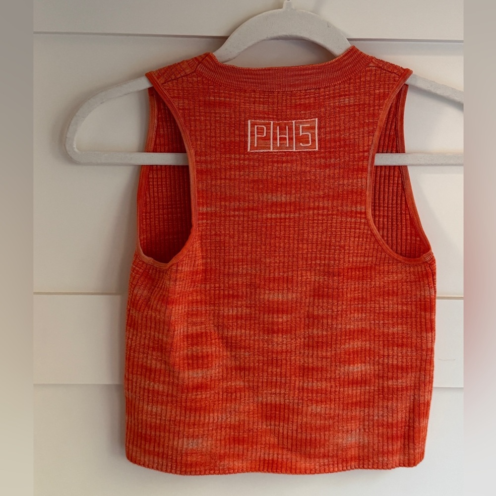 PH5 Orange Ribbed Knit Top - Picture 2 of 3